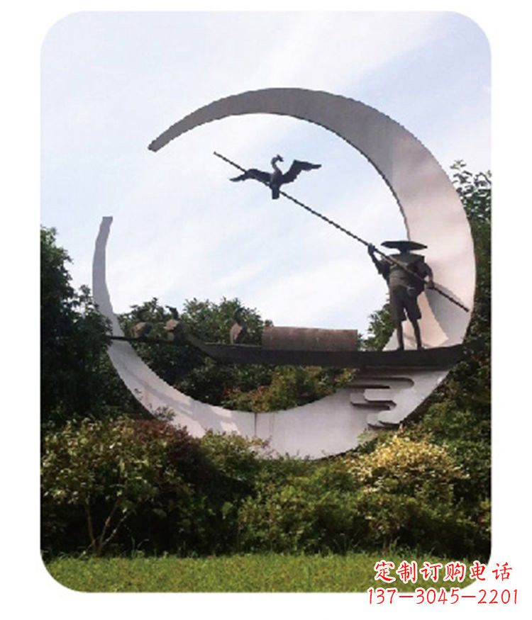 杭州不锈钢鸬鹚雕塑