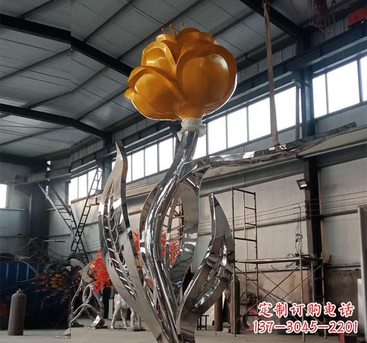 杭州不锈钢玫瑰花雕塑一款非凡的艺术品
