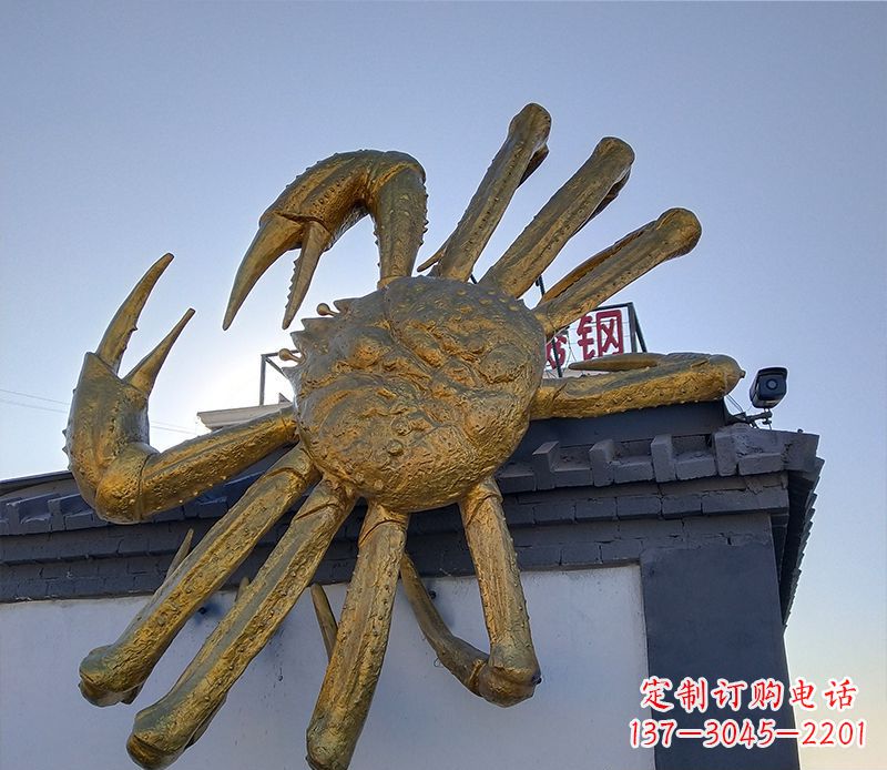 杭州不锈钢螃蟹雕塑精美而又经久不衰