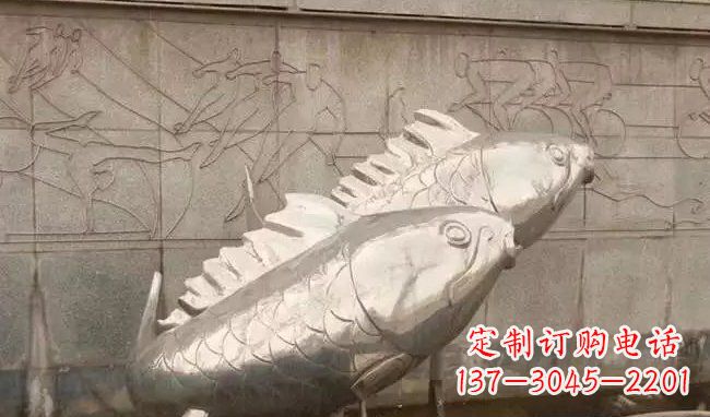 杭州不锈钢喷泉鱼雕塑美丽装点城市