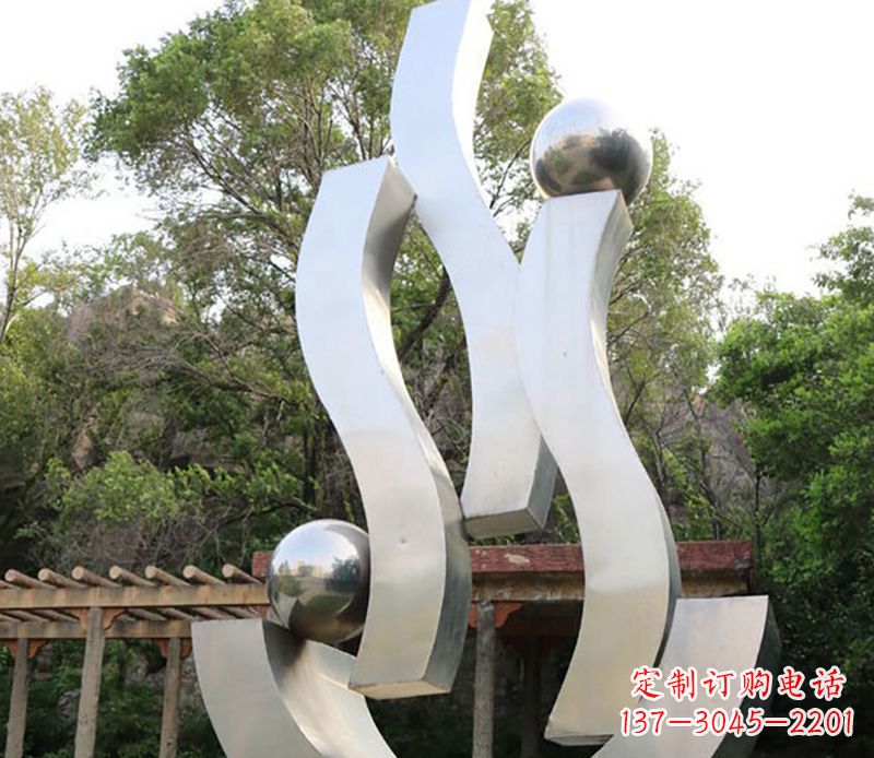 杭州景观雕塑现代不锈钢飘带