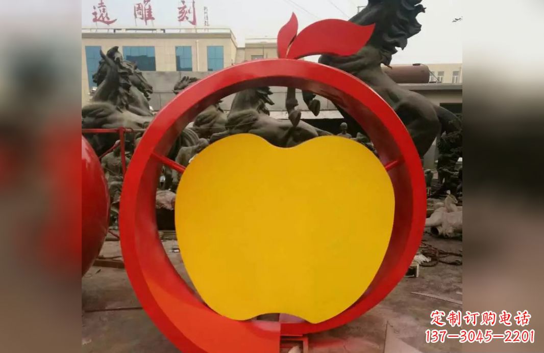 杭州不锈钢苹果广场雕塑