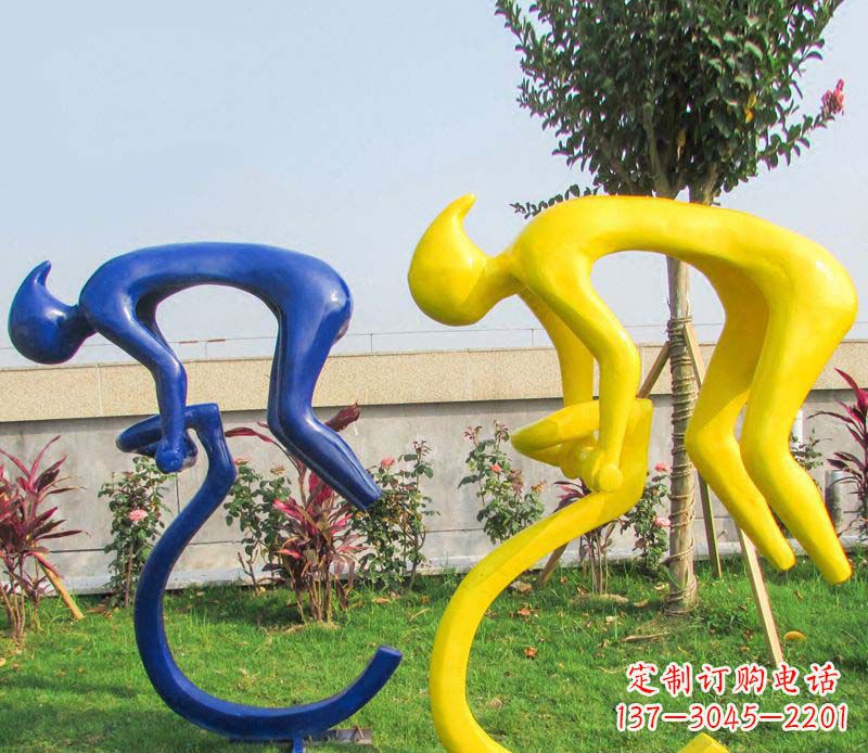 杭州不锈钢骑自行车广场景观雕塑——给城市带来活力