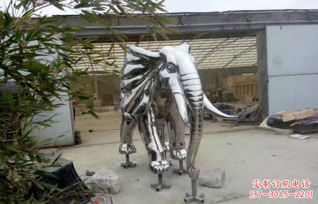 杭州大象雕塑——装饰不锈钢售楼部