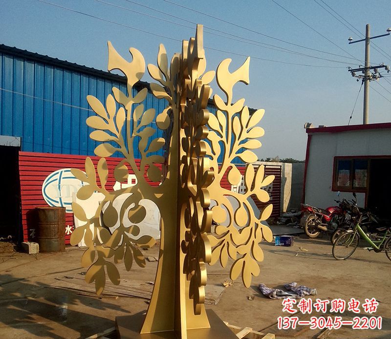 杭州不锈钢树叶园林景观雕塑——美妙绝伦的艺术之作