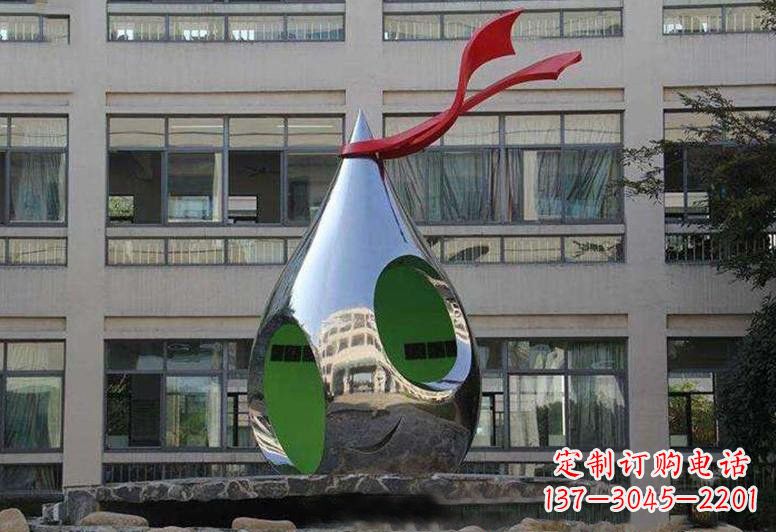 杭州不锈钢校园水滴雕塑