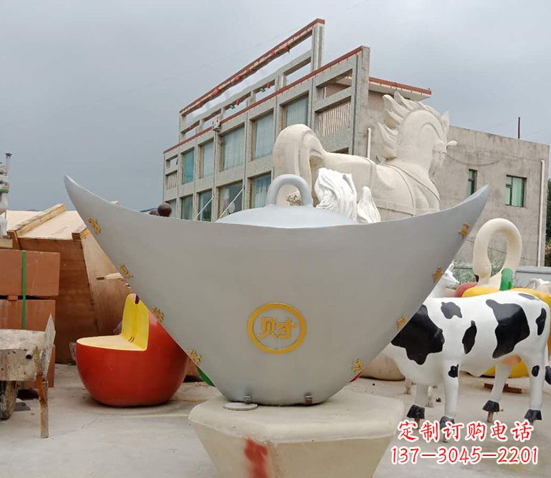 杭州不锈钢元宝雕塑精美而珍贵