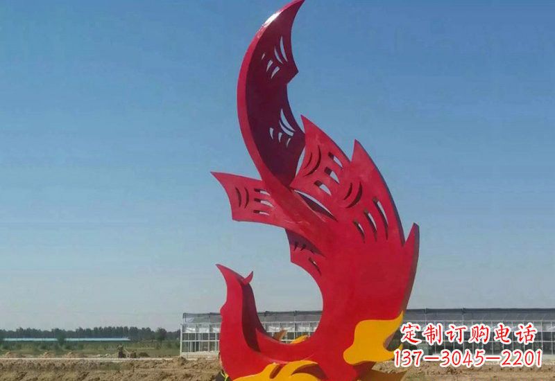 杭州凤凰雕塑传承不锈钢园林艺术