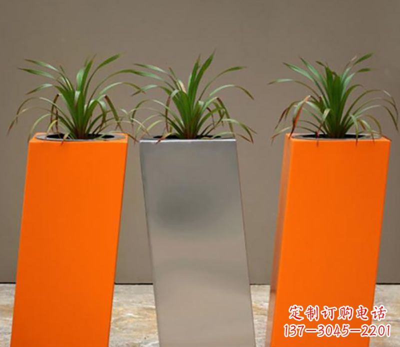 杭州不锈钢园林花盆雕塑