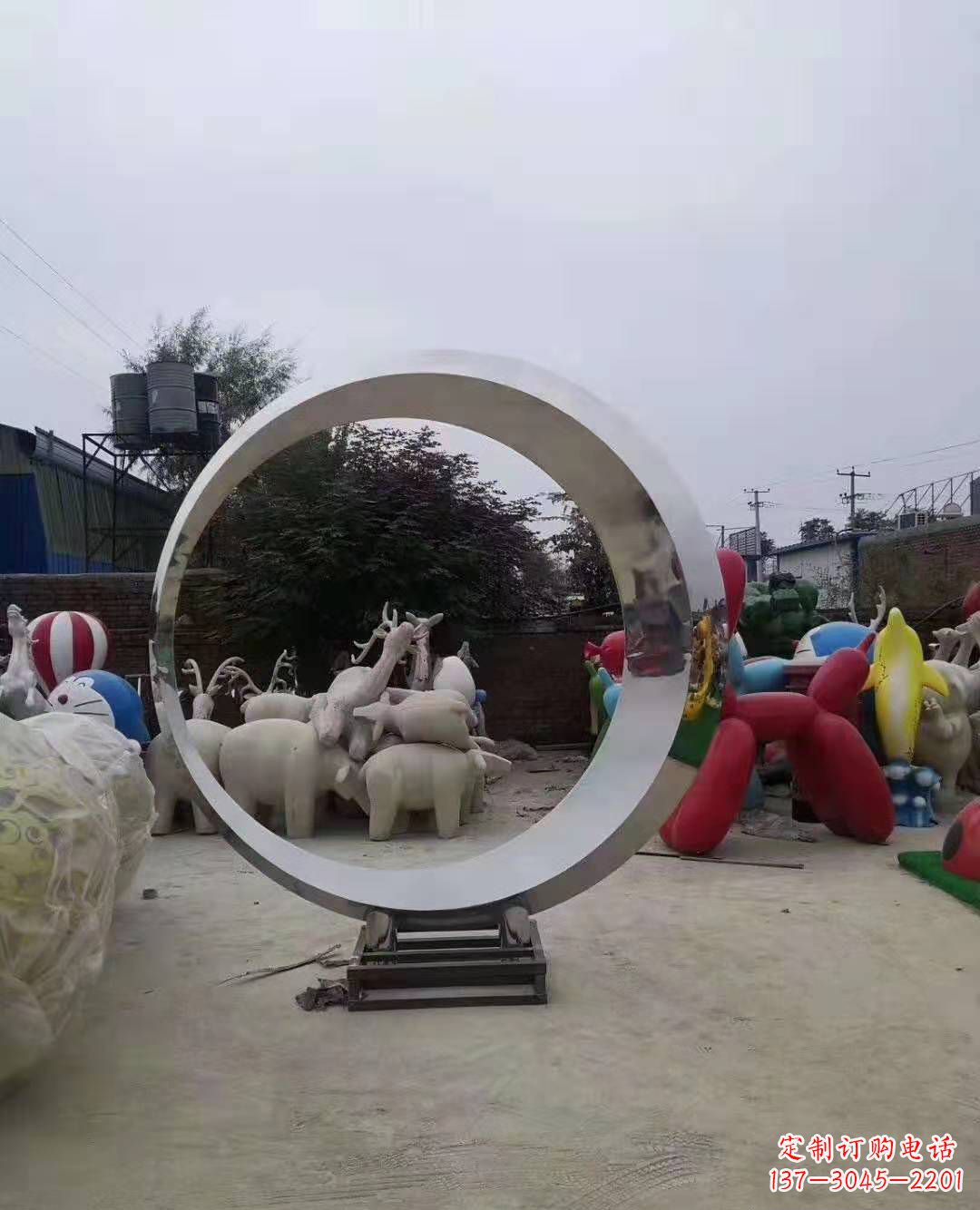 杭州不锈钢圆环雕塑,点缀环境美景