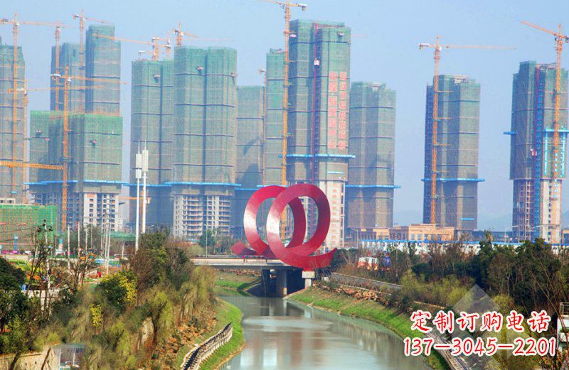 杭州精美不锈钢圆环雕塑