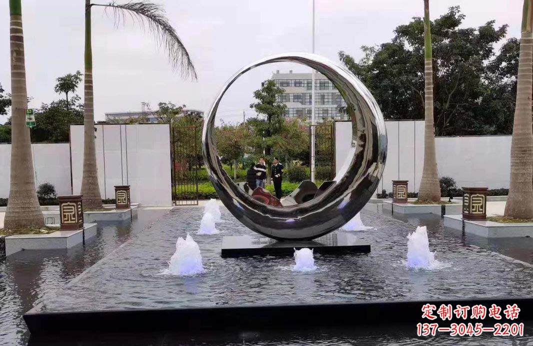 杭州圆环景观喷泉雕塑视觉与声音的完美结合