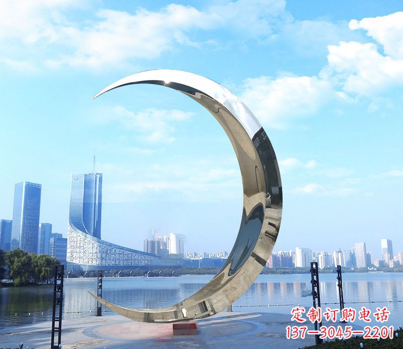 杭州不锈钢月亮雕塑象征着美丽的月亮