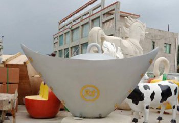 杭州不锈钢元宝雕塑精美而珍贵