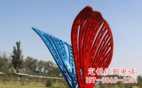 杭州彩色不锈钢抽象蝴蝶雕塑