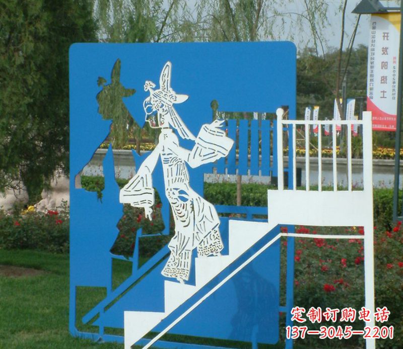 杭州彩色不锈钢皮影戏雕塑