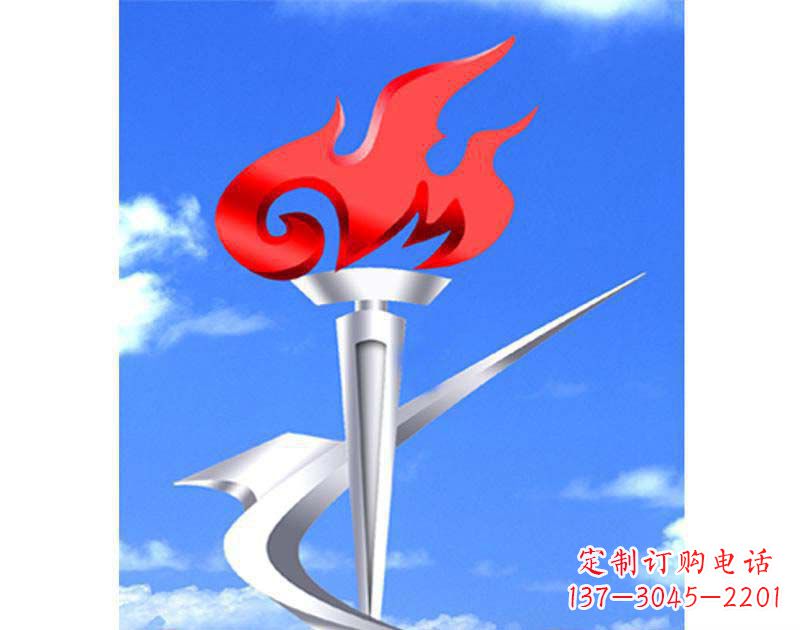 杭州城市文化的象征——不锈钢火炬雕塑