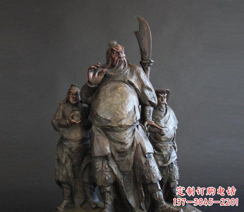 杭州青铜雕刻的持刀关公