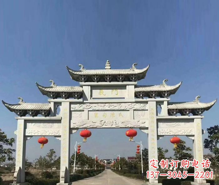 杭州传承百年,村口牌楼雕塑的历史