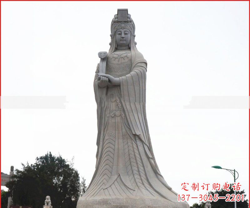 杭州大理石大型妈祖神像雕塑