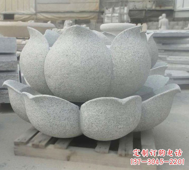 杭州高雅精美的大理石公园莲花喷泉雕塑