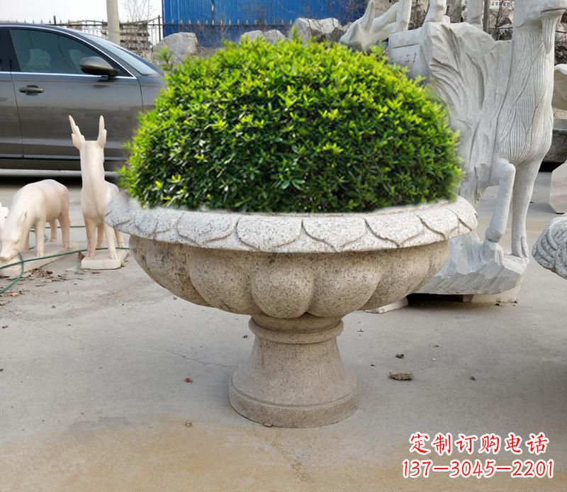 杭州优雅大理石花盆雕塑