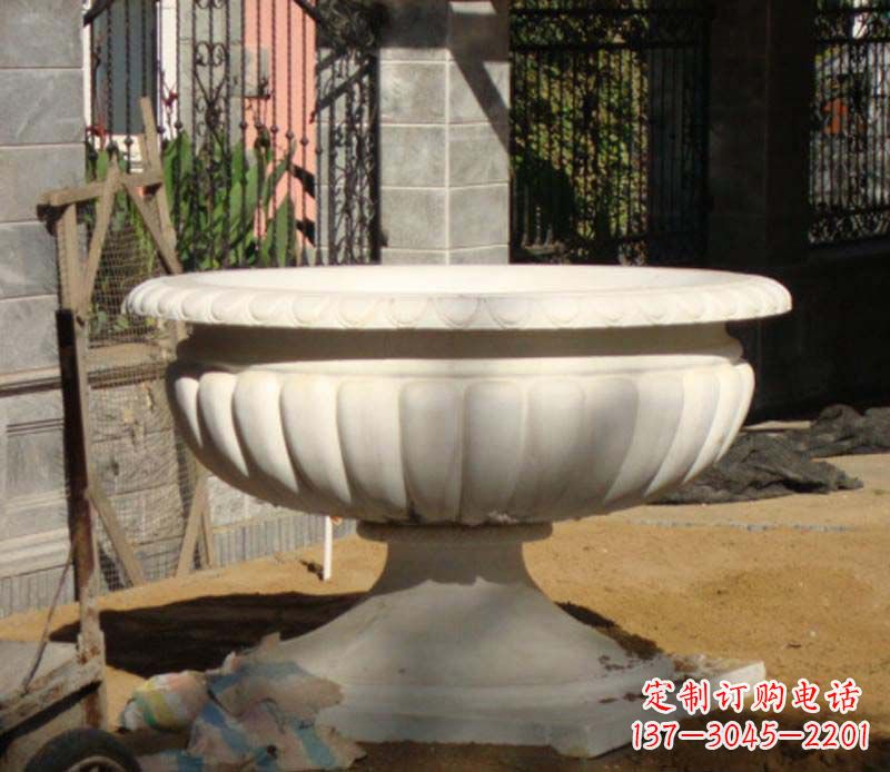 杭州大理石花盆雕塑1