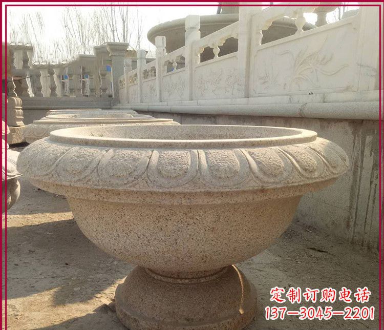杭州大理石花盆公园石雕
