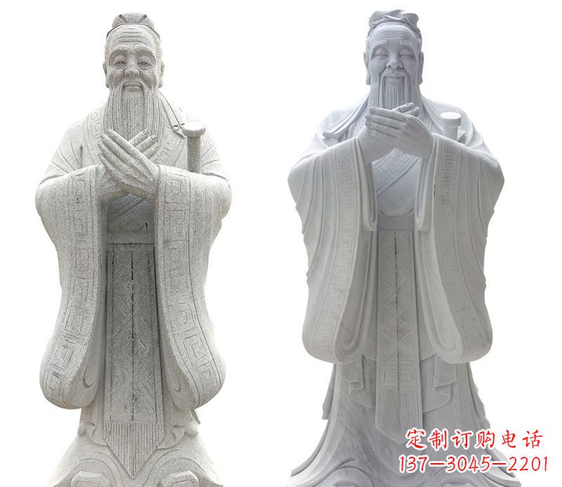 杭州大理石孔子行教像古代名人石雕
