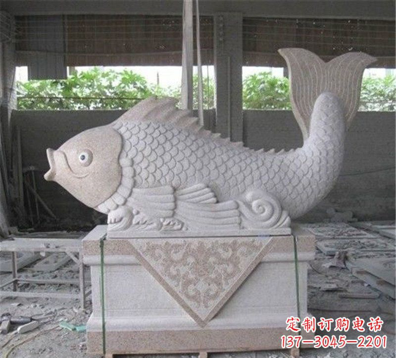 杭州精美大理石"鲤鱼"雕塑