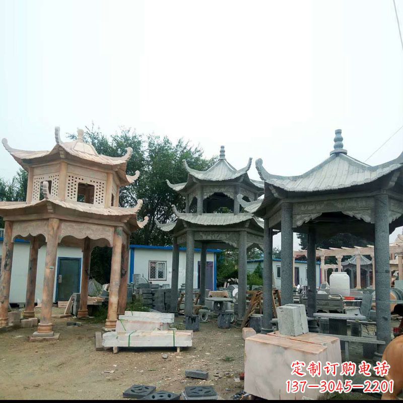 杭州精美大理石凉亭雕塑