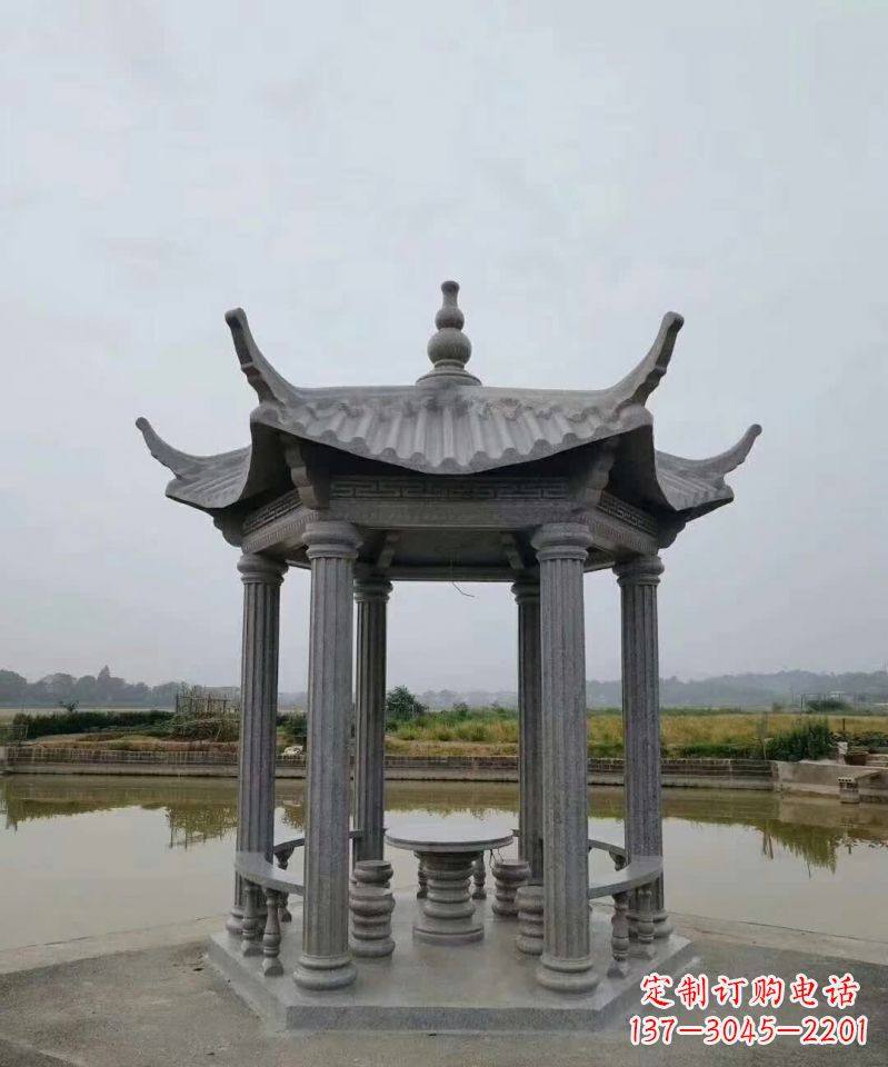 杭州大理石凉亭石雕塑,优雅经典无双