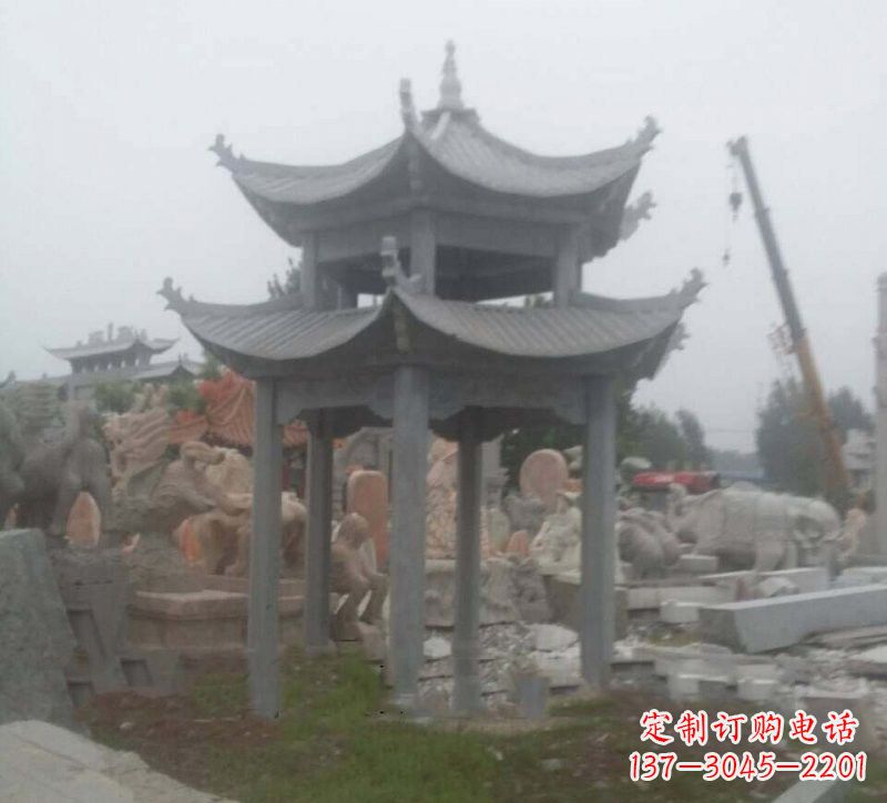 杭州大理石六角凉亭石雕