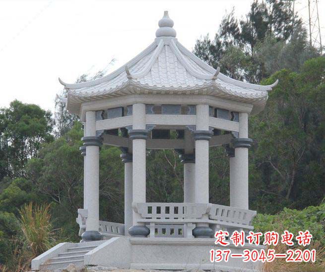 杭州大理石六角石雕凉亭