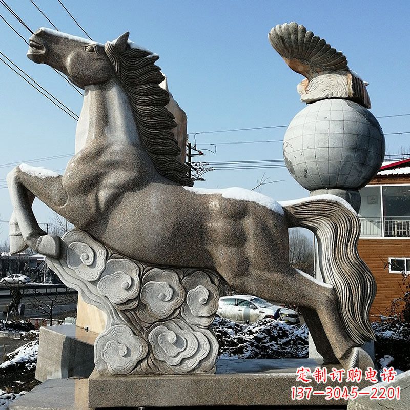 杭州大理石马踏祥云雕塑