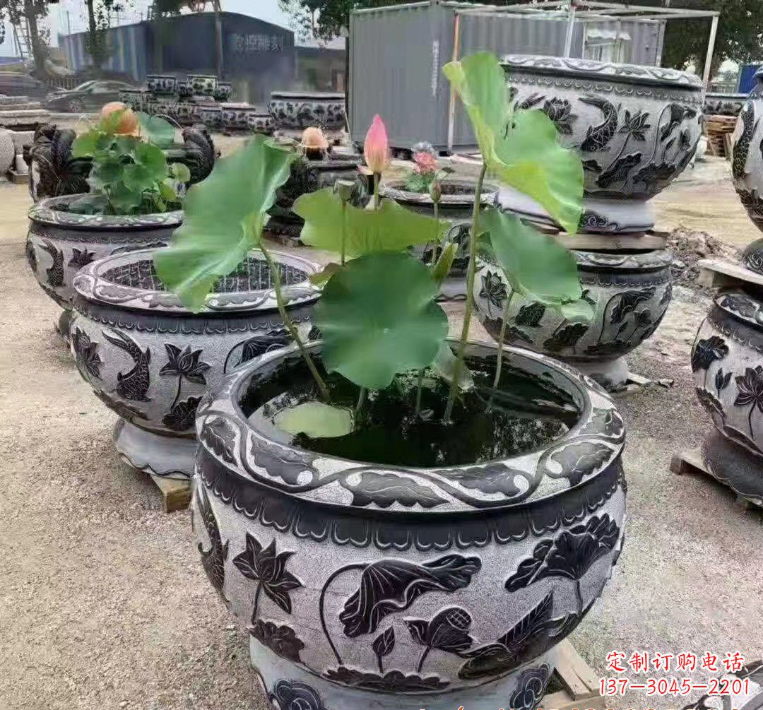 杭州精美大理石鱼缸雕塑
