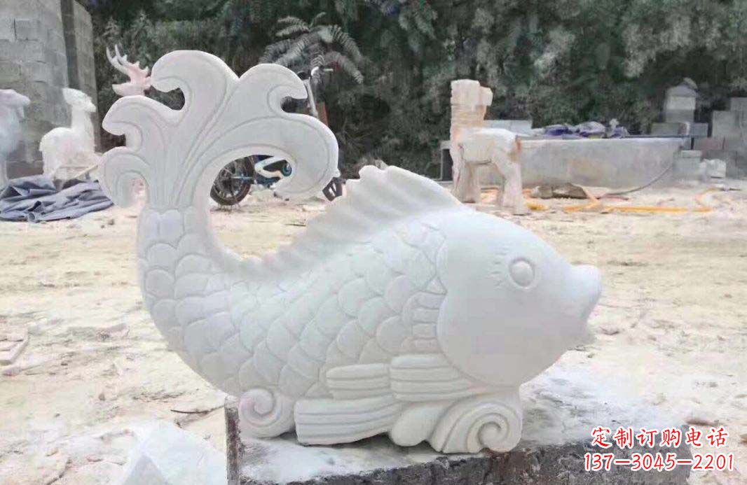 杭州大理石鱼喷泉雕塑装置