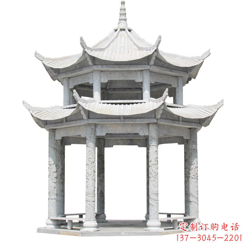 杭州大理石古建凉亭雕塑
