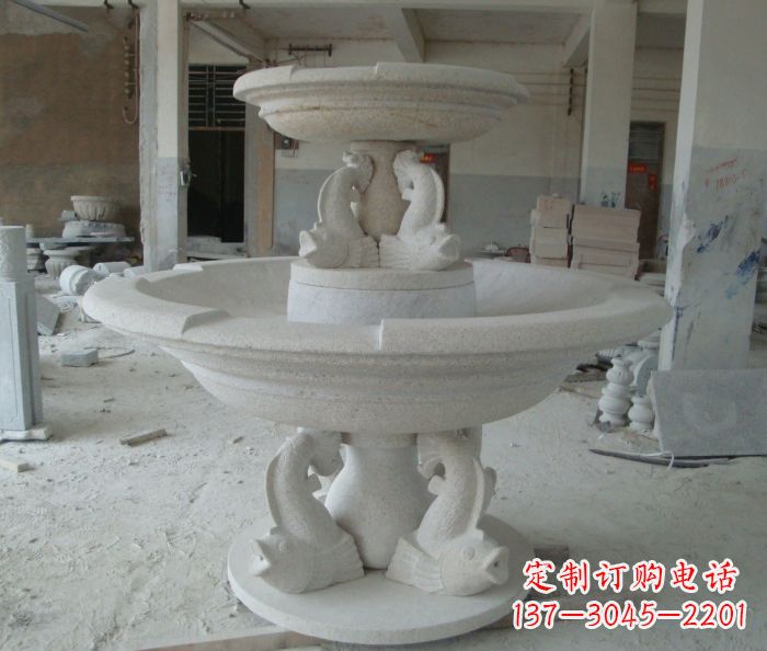 杭州高端大理石双层喷泉雕塑