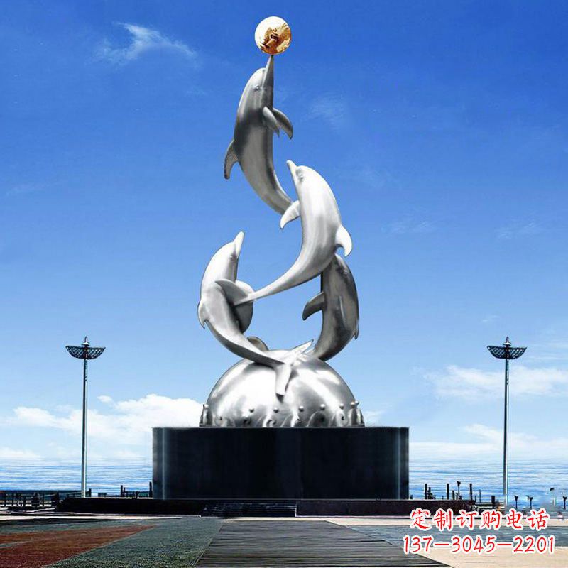 杭州引领潮流的不锈钢海豚雕塑