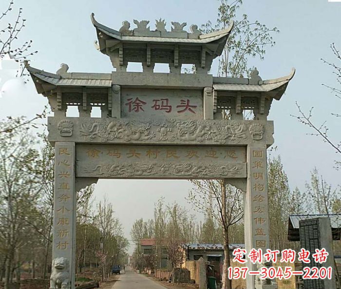 杭州精美纯手工大理石牌坊雕塑
