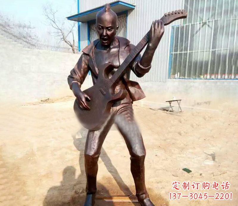 杭州精致细腻的铜吉他雕塑