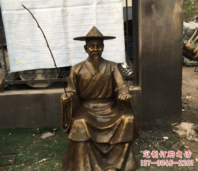 杭州精美手工渔翁铜雕