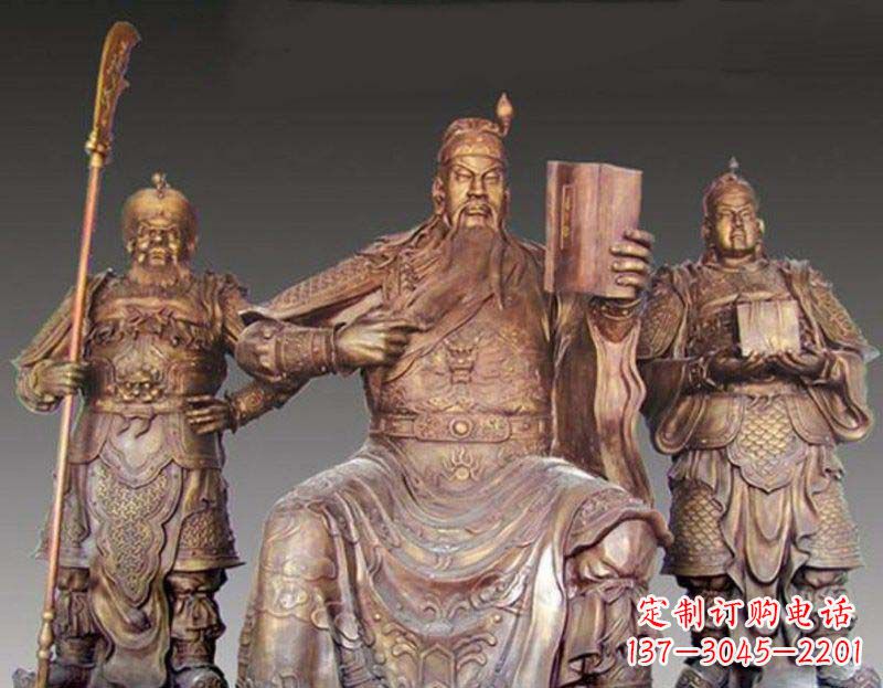 杭州中领雕塑艺术以关公武财神铜雕塑荣耀家中