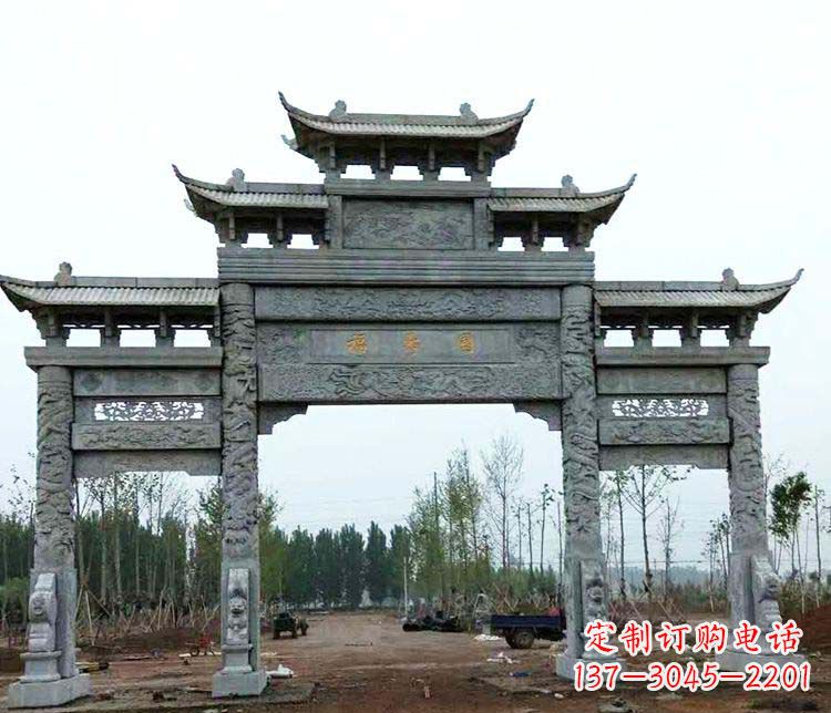 杭州精美石雕牌坊雕塑