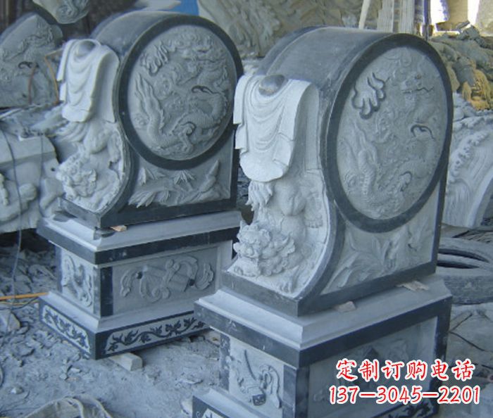 杭州仿古石门墩招财抱鼓石雕塑