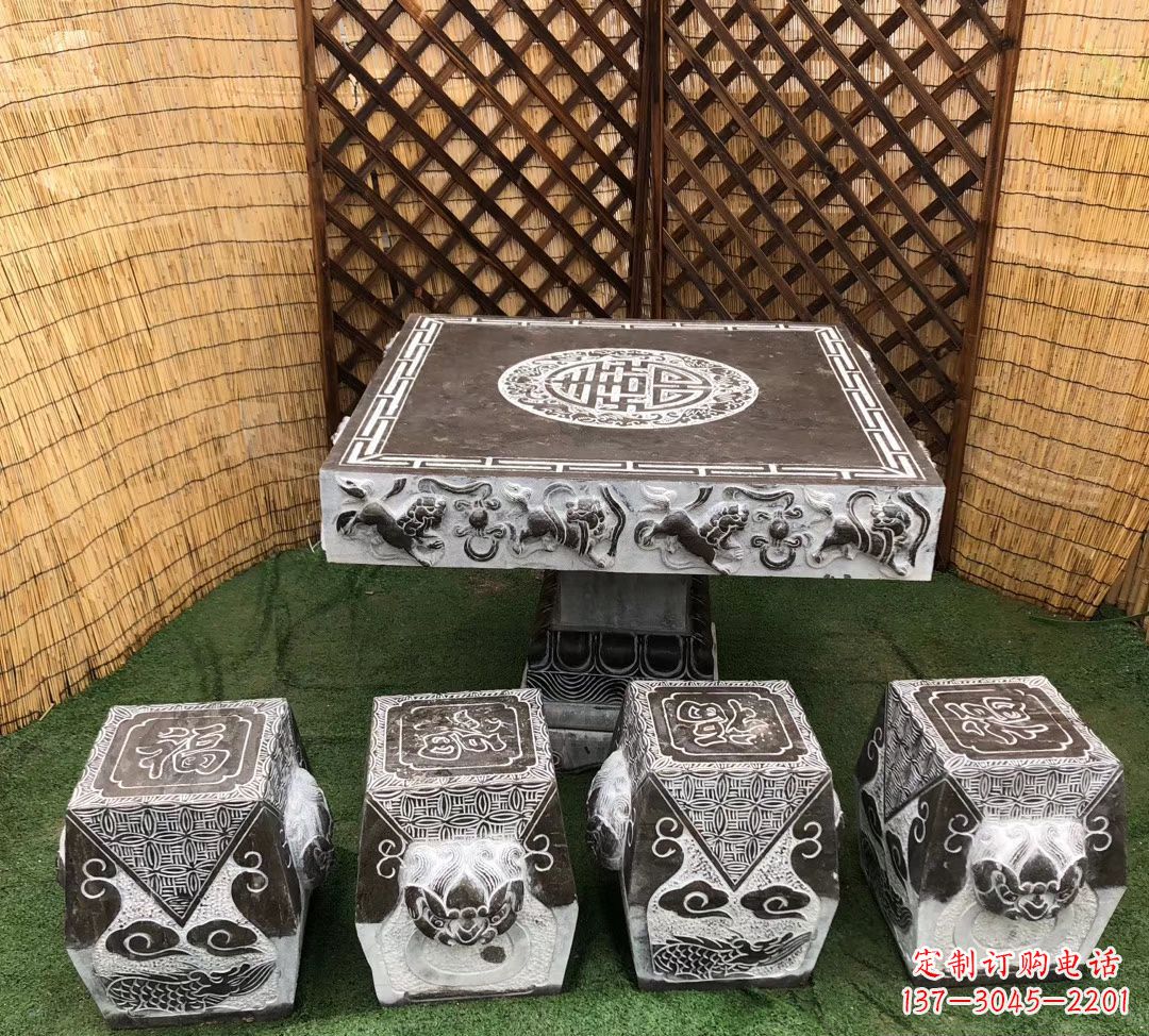 杭州仿古石桌凳公园景观石雕