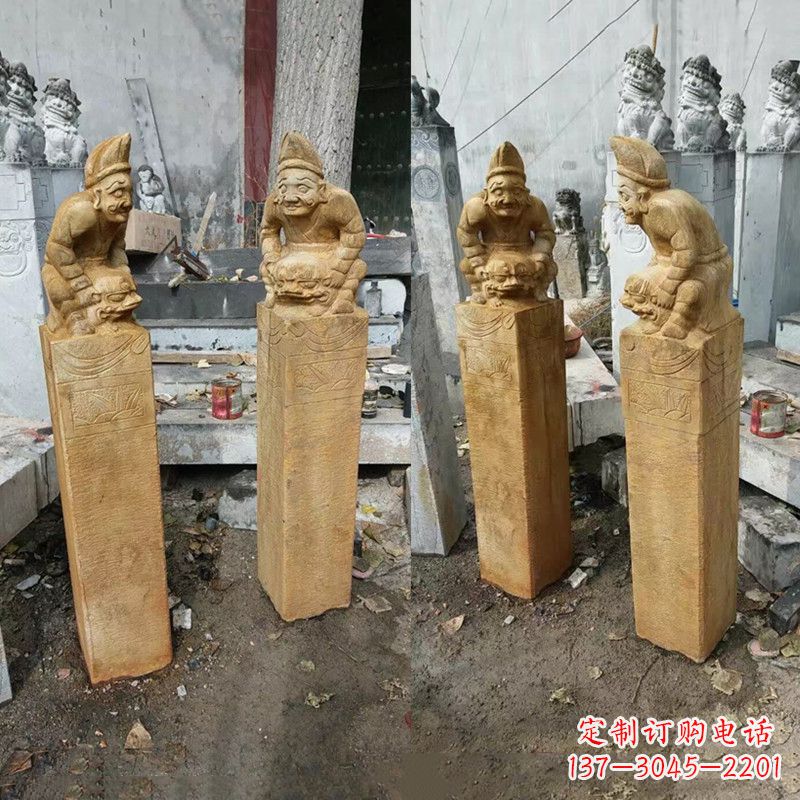 杭州经典仿古拴马桩雕塑