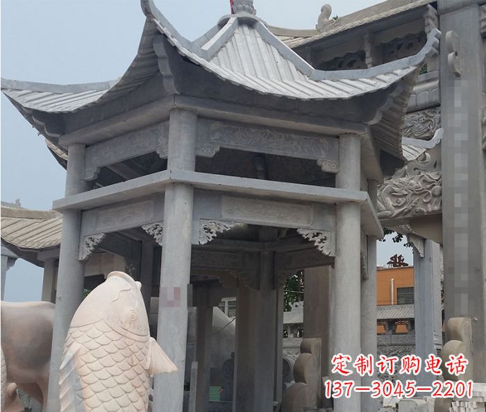 杭州仿古双层石雕凉亭 (3)