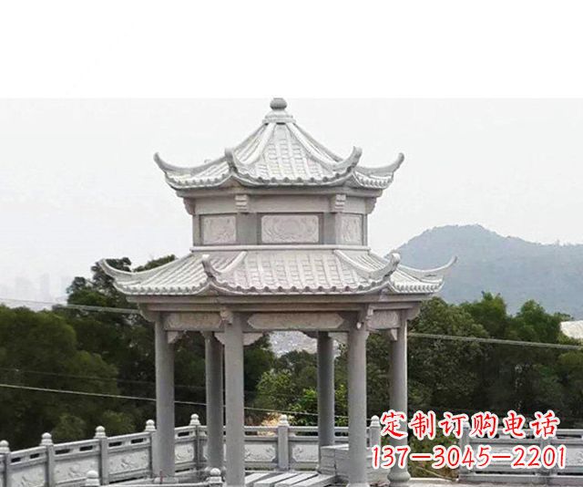 杭州仿古双层石雕凉亭